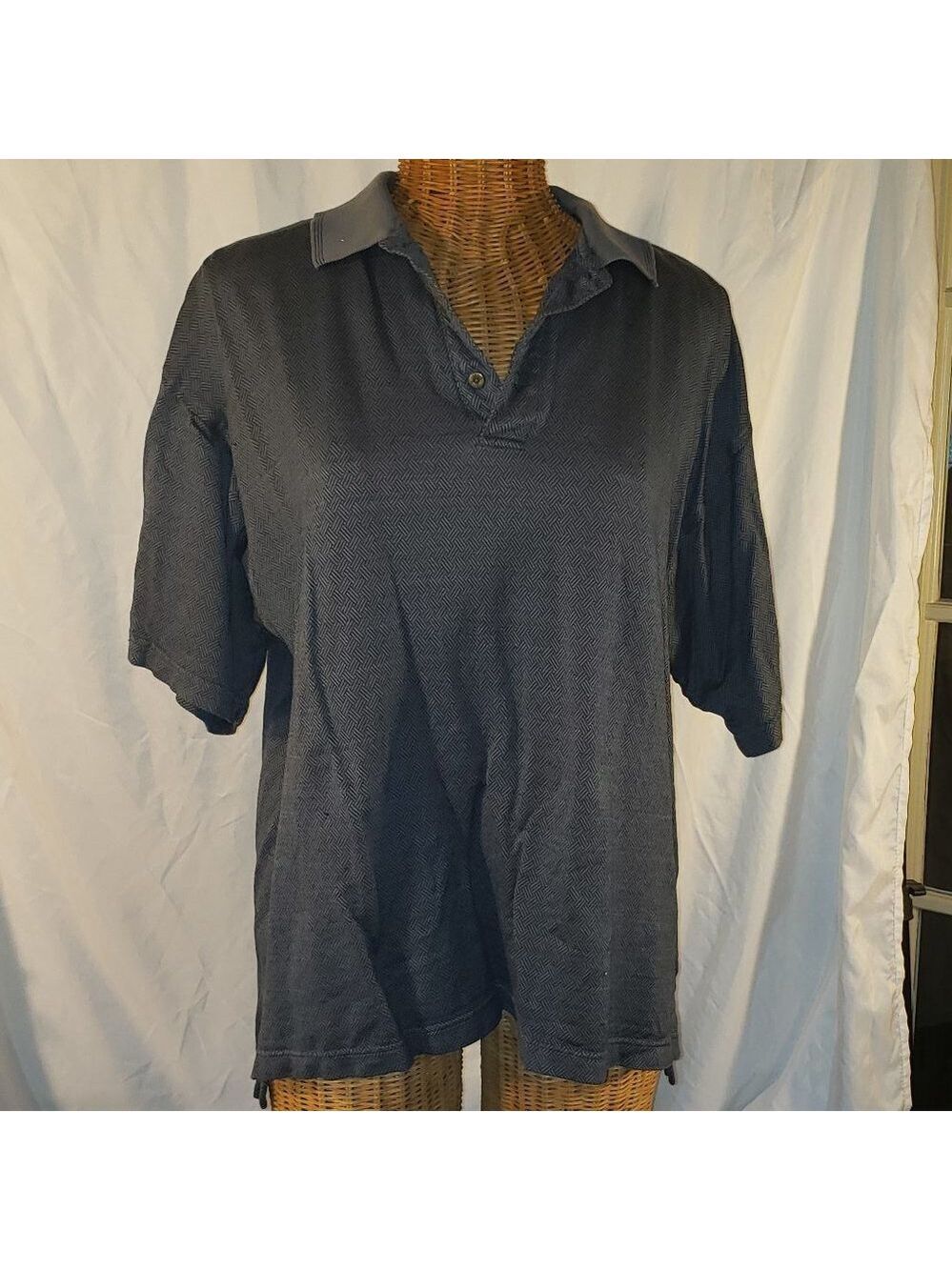 Men's IZOD Double Mercerized Golf Basket Weave Print Polo - M